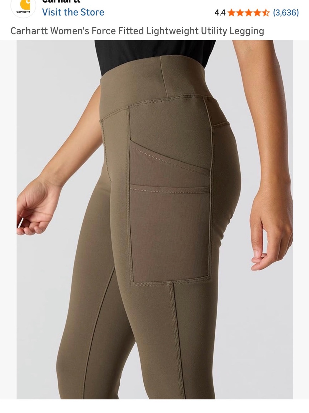 Carhartt Brownish green military color Utility Work Pants with Side Zip Pocket - Picture 12 of 13